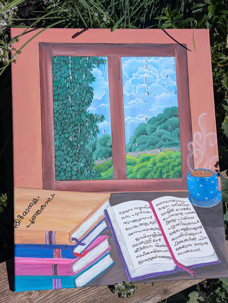 A little rain outside, a good book within, and a quiet moment to cherish. 🌧️📖☕