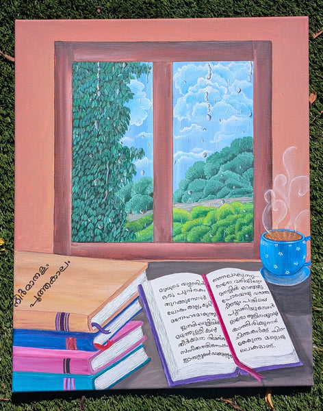A little rain outside, a good book within, and a quiet moment to cherish. 🌧️📖☕