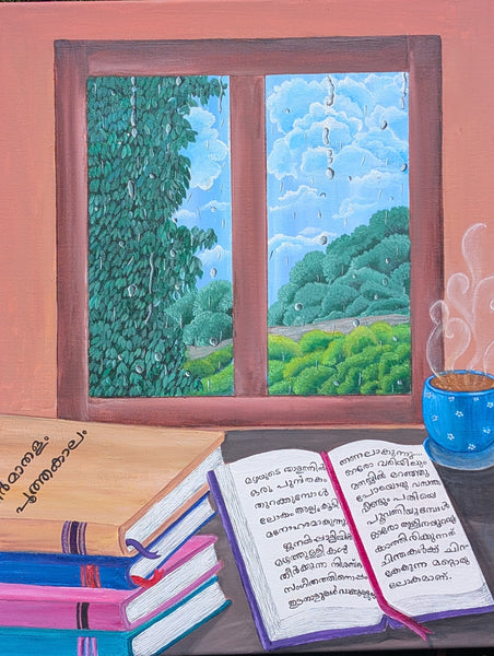 A little rain outside, a good book within, and a quiet moment to cherish. 🌧️📖☕