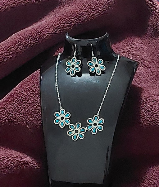 Green weightless floral Jewelry set