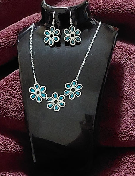 Green weightless floral Jewelry set