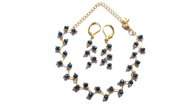 Zig Zag Blue Jewelry Set