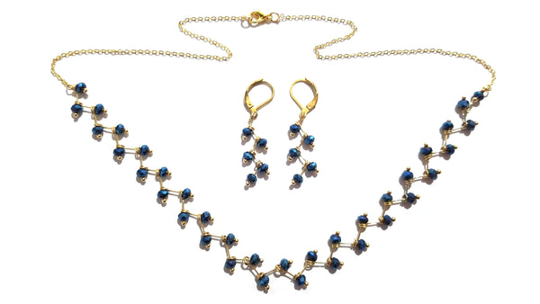 Zig Zag Blue Jewelry Set