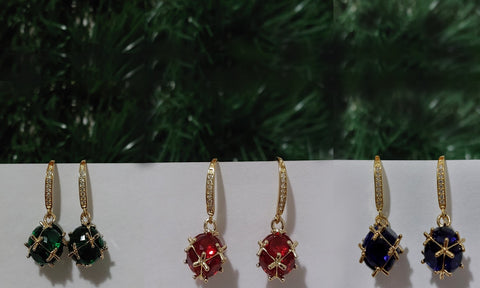 Spherical/reticulate earring, Christmas ornament earring, Morning star/Flail earring