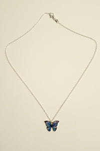 Blue Purple Butterfly  charm necklace 1