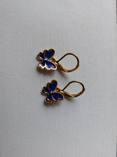 Blue butterfly earring