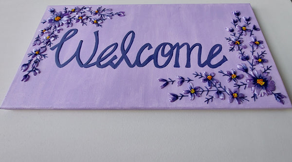 Home Decor,  Welcome sign on canvas