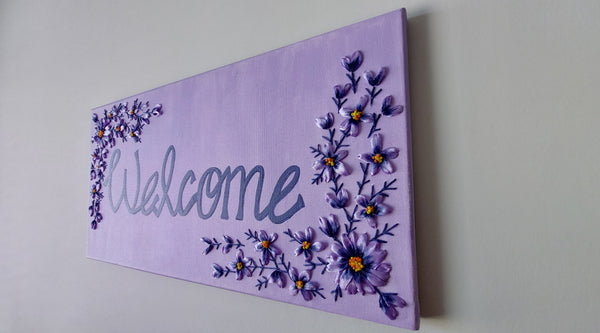 Home Decor,  Welcome sign on canvas