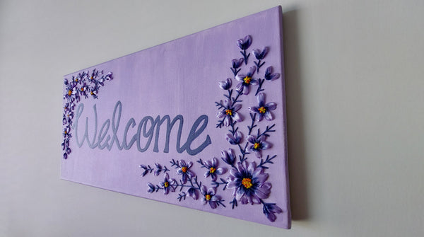 Home Decor,  Welcome sign on canvas