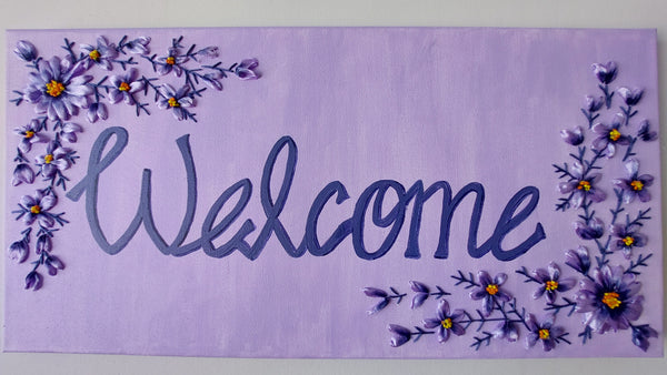 Home Decor,  Welcome sign on canvas