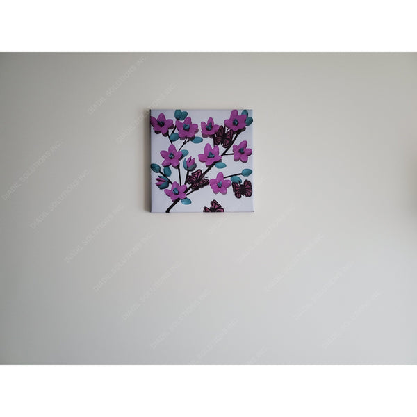 Lavender flower on canvas frame