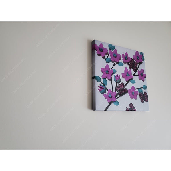 Lavender flower on canvas frame