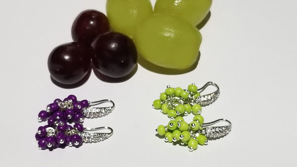 Grape bunch earring