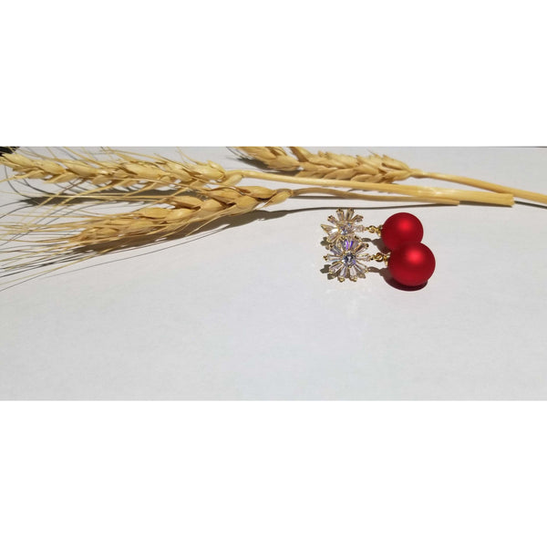 Matte beads with zircon stud