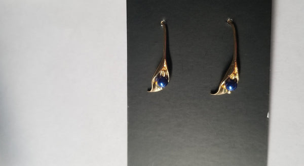 Calla Lily floral hook earring, 24K gold plated earring