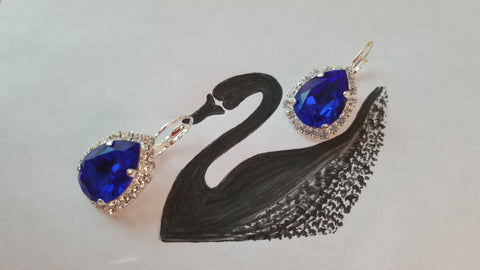 Swarovski Crystal Pear Shaped Statement Earrings, Bridal/Bridesmaid earrings