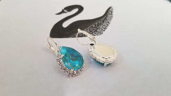 Swarovski Crystal Pear Shaped Statement Earrings, Bridal/Bridesmaid earrings