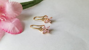 Baby Pink Butterfly Earring, 18K Gold Plated Cute Earring