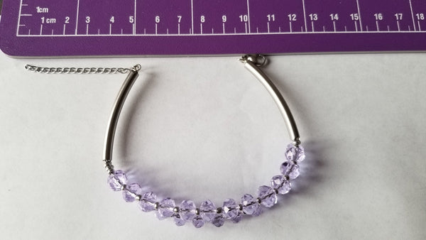Lavender Rondell Beaded Bracelet