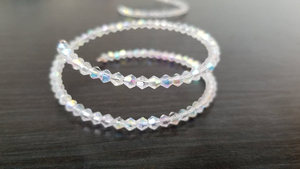 Shining white beaded bracelet/ bangle