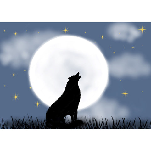The Fox with Moon Print